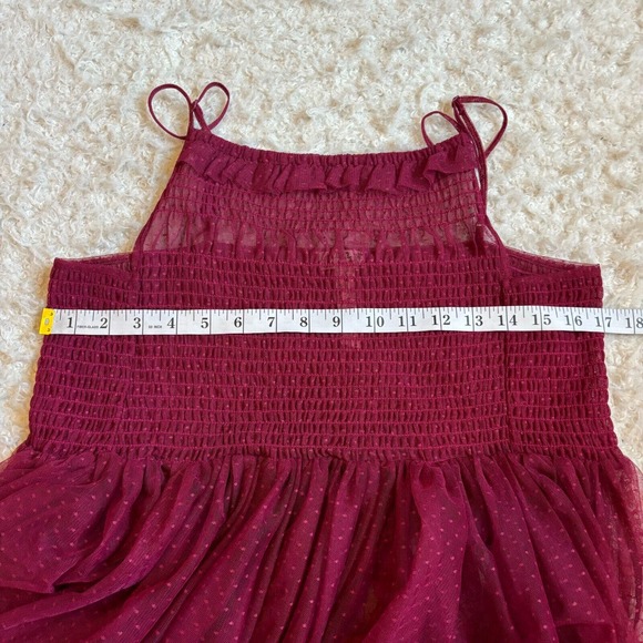 Free People Intimately Women's L Can't Stop Won't Stop Mesh Slip Dress Burgundy - Picture 8 of 12